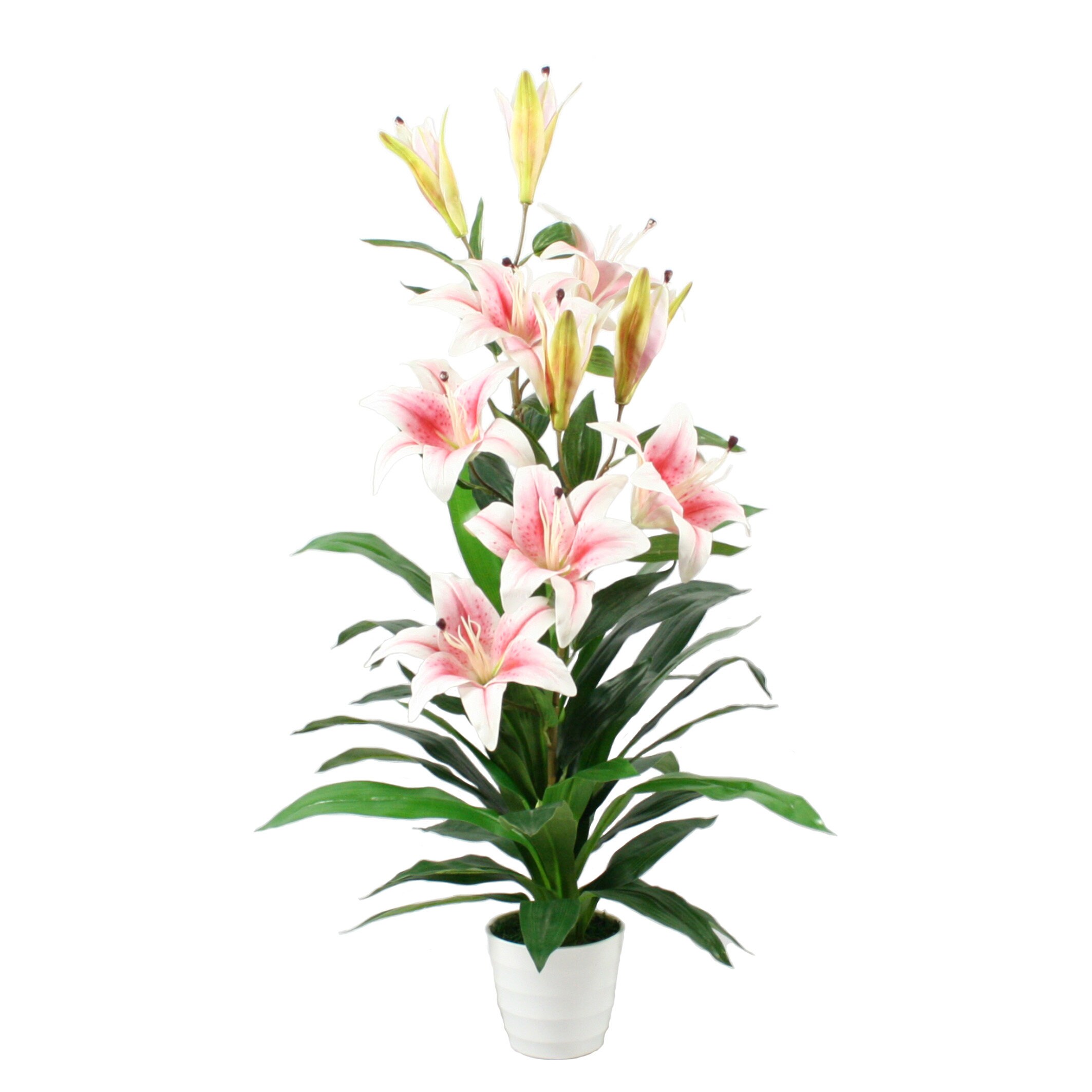 Artificial Lily Pink Plant Potted Flowers Etsy