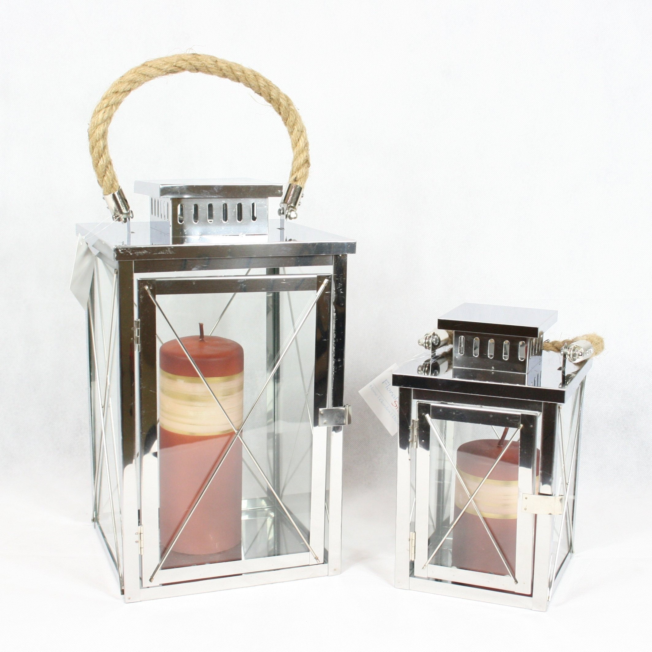 Large Stainless Steel Lantern Set Light with Rope Handles for Etsy 日本
