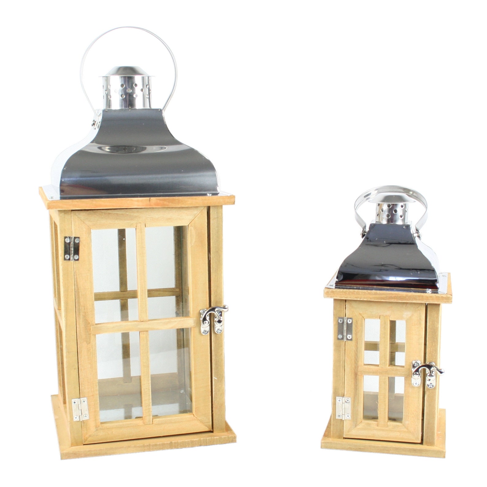 Large Wooden Lanterns Set Windproof Candle Holder for Home and Etsy