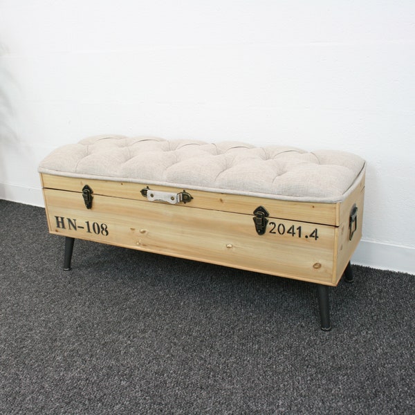 Storage Bench With Cushion Etsy