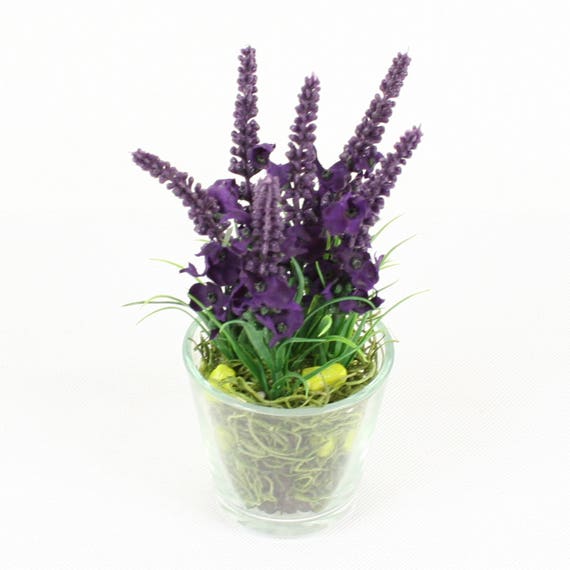 Small Artificial Plant Mix in Glass Vase Succulent & Flowers Etsy