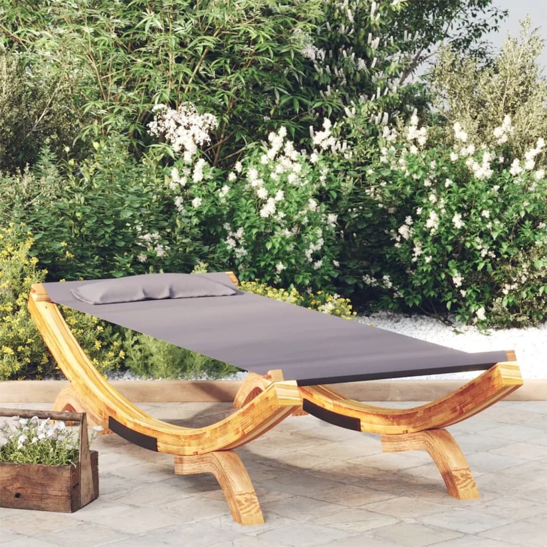 Outdoor Lounge Bed Solid Bent Wood Sun Lounger Garden Etsy