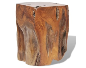 Stool Solid Teak Wood Side Table Footrest Rustic Furniture