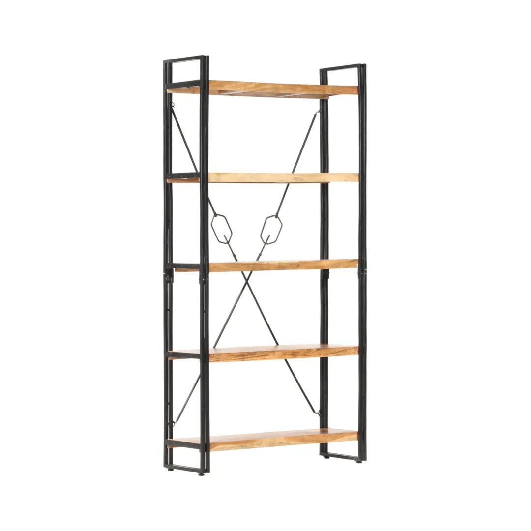 Industrial Bookcase 5 Tier Vintage Shelving Unit Rustic Solid Etsy