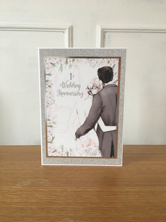 1st Wedding Anniversary Card Etsy