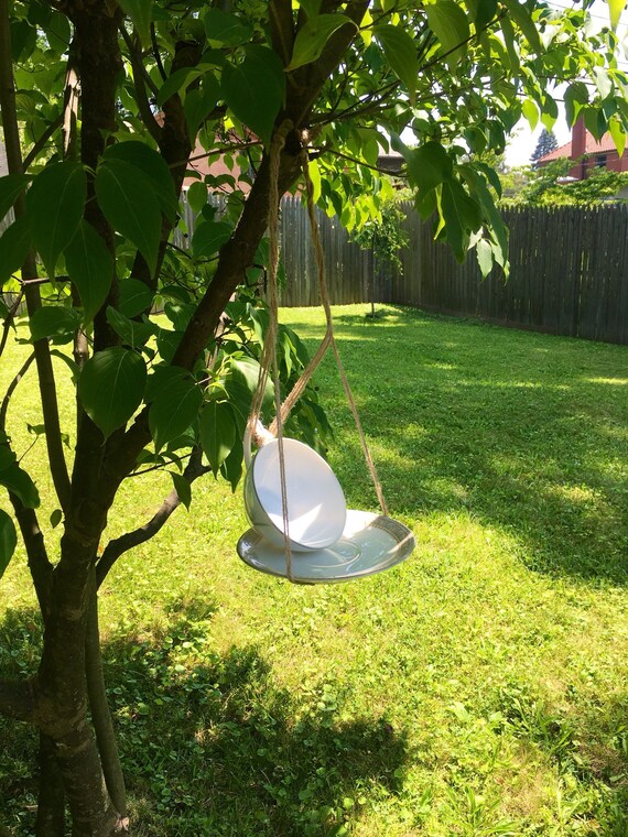 Bird Feeder Teacup Glass Bird Feeder Handmade Hanging Etsy