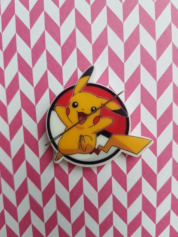 Pikachu pokemon needle minder for cross stitch or embroidery