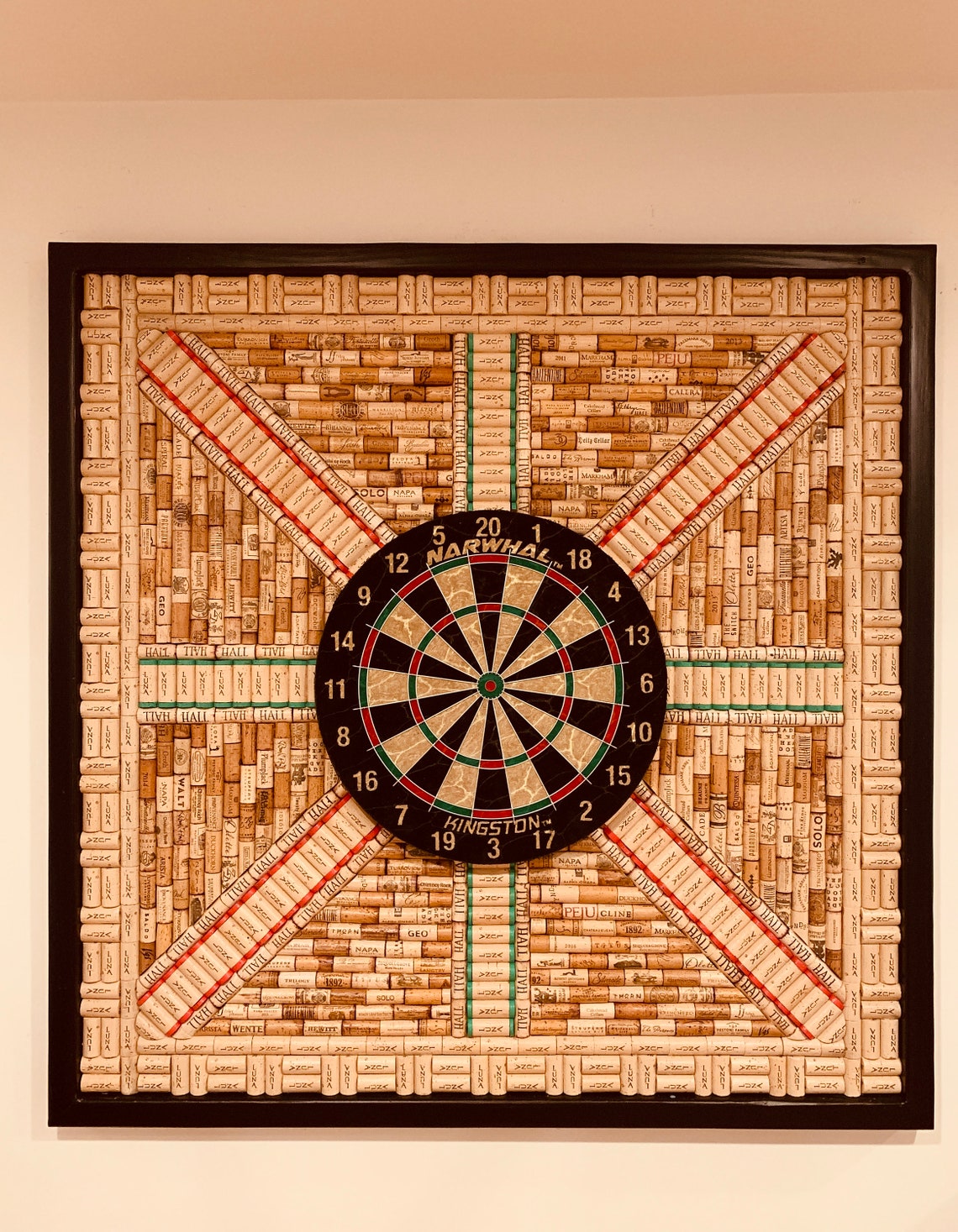 Recycled Wine Cork Dartboard Wall Protector Game Room Wine Etsy