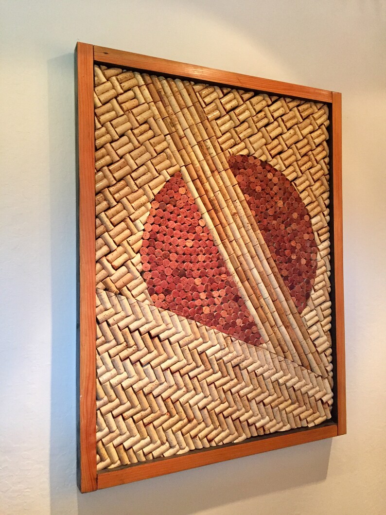 Wine Cork Wall Art Solid Wood Recycled