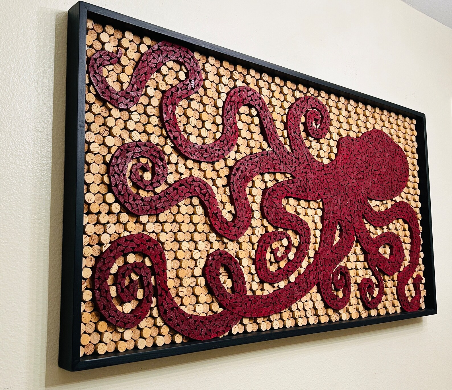 Octopus Wall Art Sculpture Recycled Wine Cork Art Upcycled Sculpture