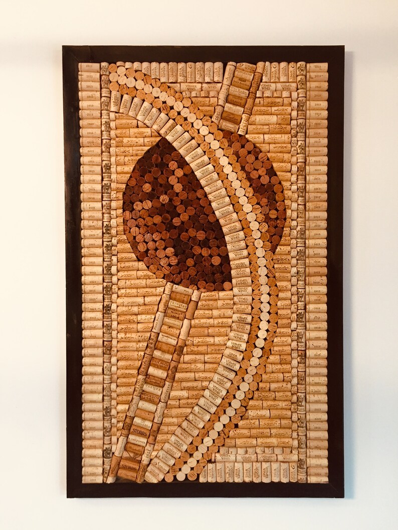 Wine Cork Wall Art Solid Wood Recycled