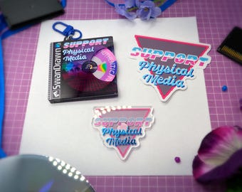 Support Physical Media Collection (Keychain, Magnet, Sticker)