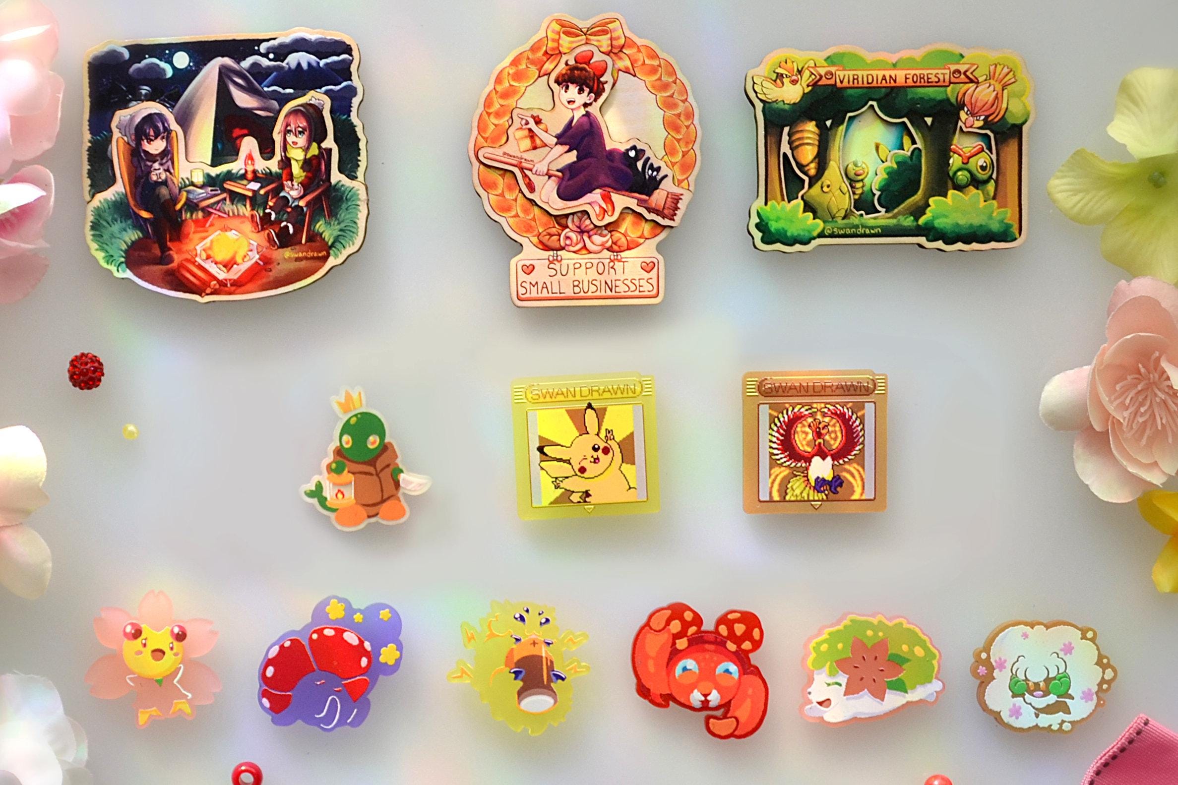 Anime and Gaming Magnets (Final Fantasy, Game Cartridges, Kiki's Delivery, Yuru Camp)