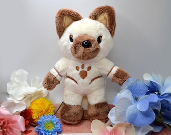 Palico Cat Teddy Keychain Plush for Monster Hunter Fans (7.25 in / 18.7 cm)