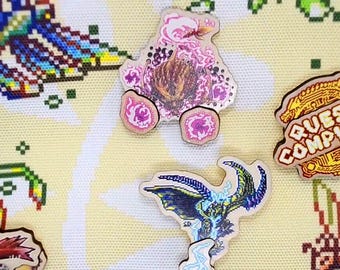 Monster Hunter Wooden Pins (2 in / 50 mm)