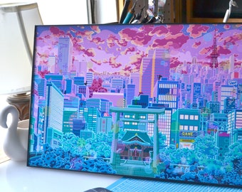 Pixel Art Landscape Prints: Anime & Video Game Inspired