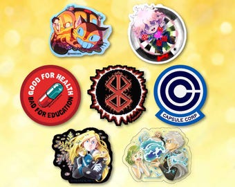 Anime Waterproof Vinyl Stickers (3 in / 7.62 cm)