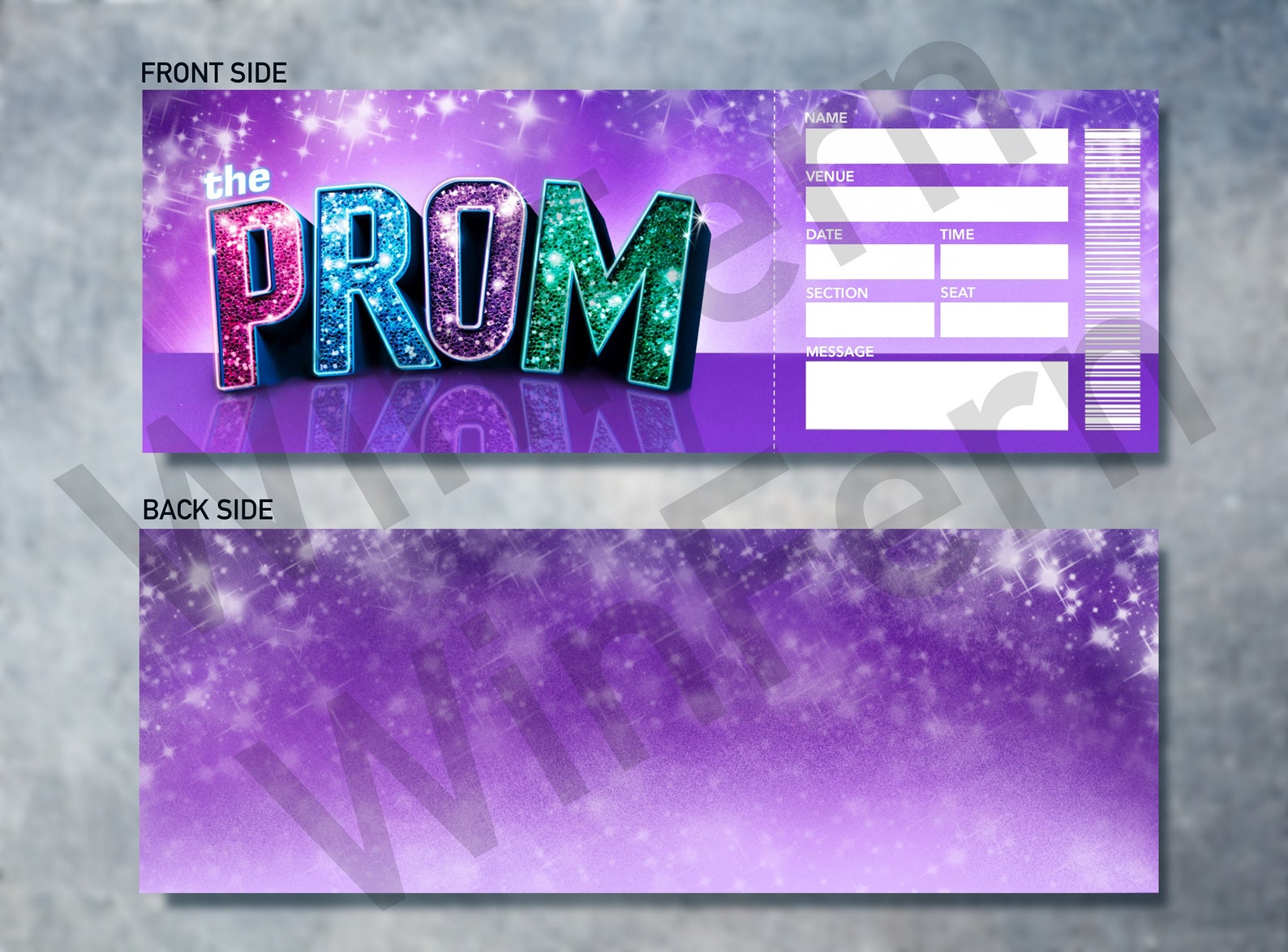 PROM Musical Printable Ticket Editable Template Event Etsy