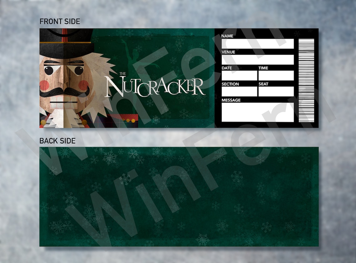 Printable the Nutcracker Musical Ticket Ballet Editable PDF Etsy