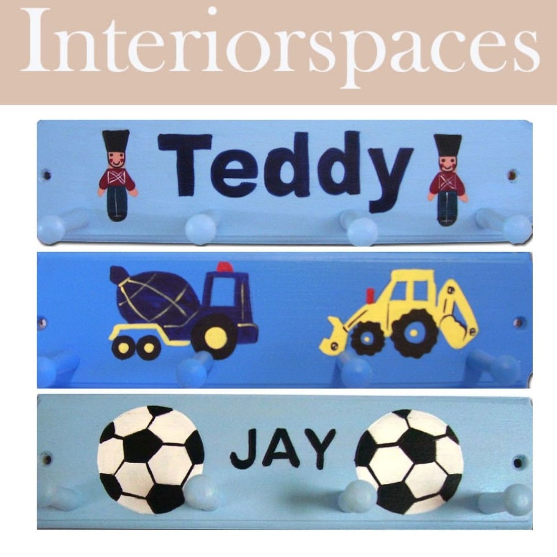 Hand painted personalised custom children's coat pegs Etsy