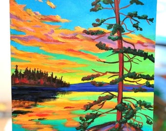 Atardecer detrás del árbol