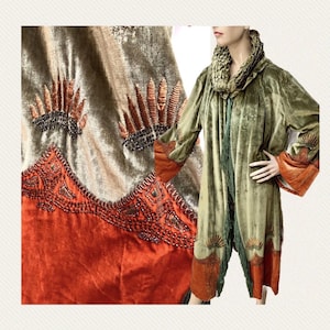 1920s Agnès Madame Havet COUTURE VELVET Beaded & Bullion Opera Coat