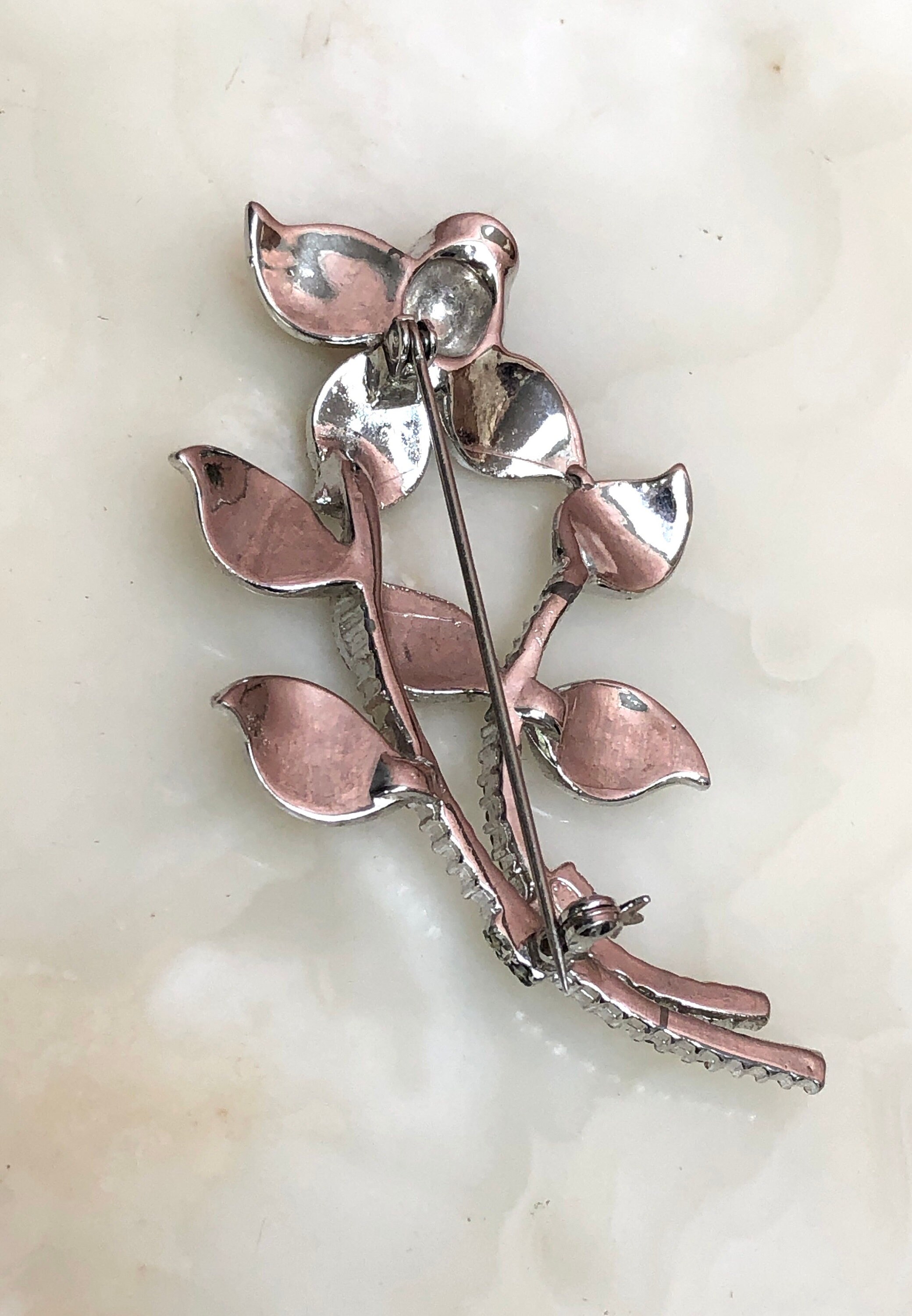 Vtg 1940s STERLING MARCASITE Lily Flower Brooch - Etsy