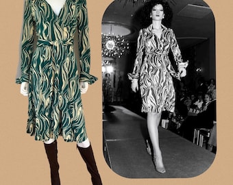 emerald green shift dress uk Jeanne Silk Jersey Wrap Dress – Diane von Furstenberg main image 0