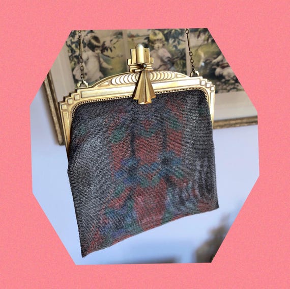 1920s Art Deco WATERCOLOR Whiting Davis Dresden Mesh Purse - Etsy