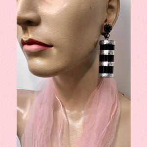 VTG 1960s MIRIAM HASKELL Mod Faceted Aluminum Earrings