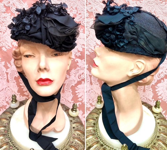 Antique 1890’s Victorian Silk Flower Bouquet & Str