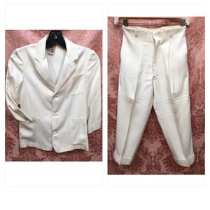 Vtg 1940s Ivory GABARDINE Boy’s Special Occasion FORMAL SUIT