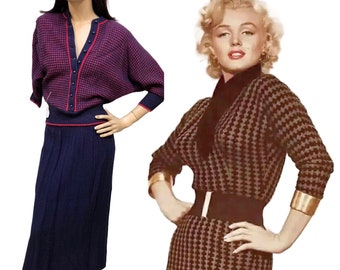 Vtg 1940s Deadstock “Rosanna” Knit Sweater-Skirt Set Sz-M