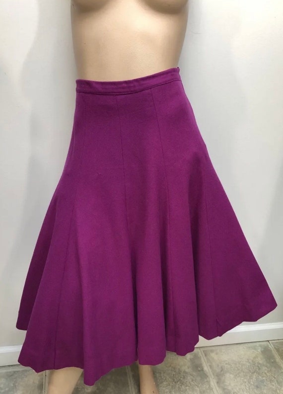 Vtg 1950s PLUM CIRCLE Skirt & Pin-Up Sweater - image 3