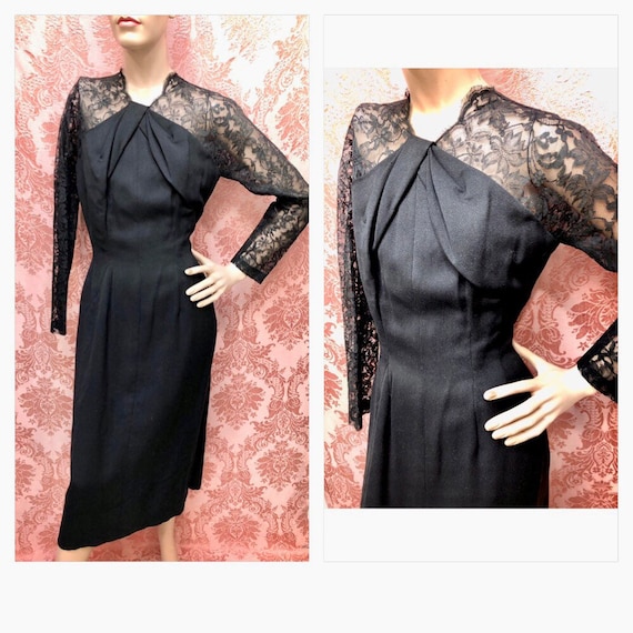 Vtg 1950s BOMBSHELL Illusion Lace Pin-up Dress XXS - Etsy Vtg 1950s BOMBSHELL Illusion Lace Pin-up Dress XXS - Etsy