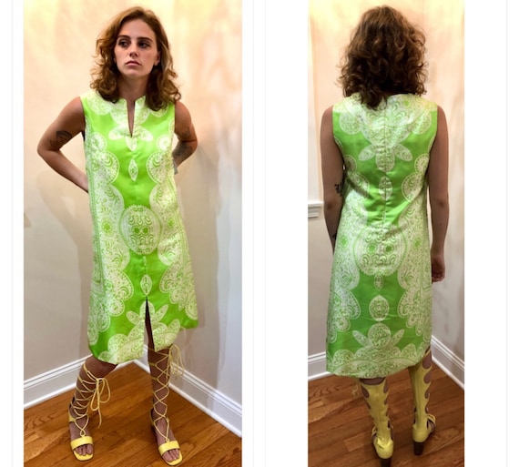 VTG 1960's BH WRAGGE Mod Acid Green Psychedelic S… - image 1