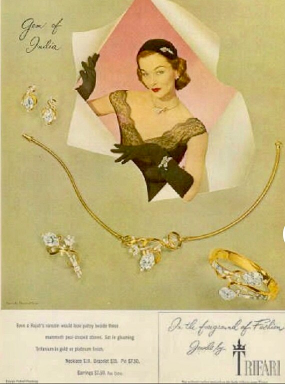 VTG 1950s TRIFARI Gems of India ブレスレット ネックレス Alfred
