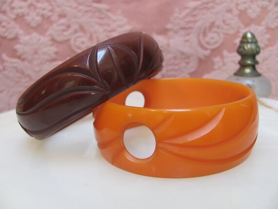 Chunky Bakelite Bangle Bracelet Wide Bakelite Bangle Bracelet Pumpkin Bakelite Bangle Bracelet Deep Orange Bakelite Bangle Bracelet