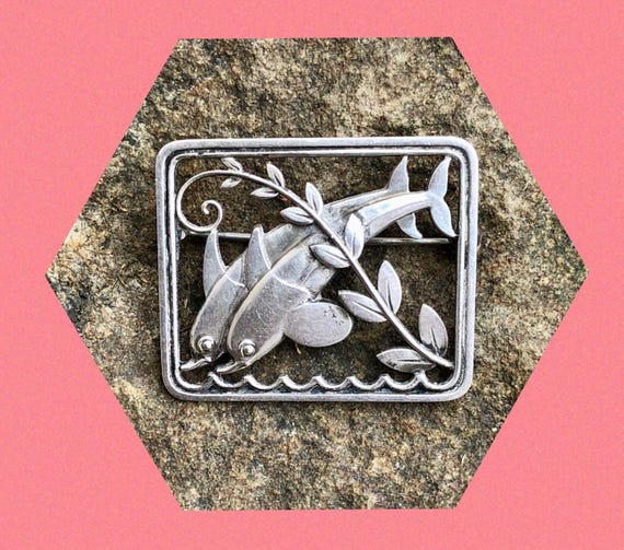 1950s GEORG JENSEN Sterling #251 DOLPHIN Brooch - Etsy