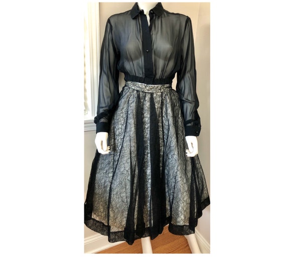 Vintage Deadstock 1950’s CEIL CHAPMAN Lace Overlay