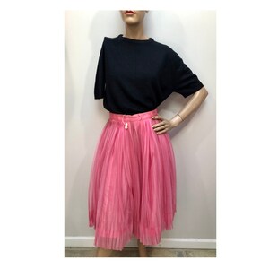 Vtg 1950s Deadstock Iridescent Bubble Gum PINK Crystal Pleat Skirt