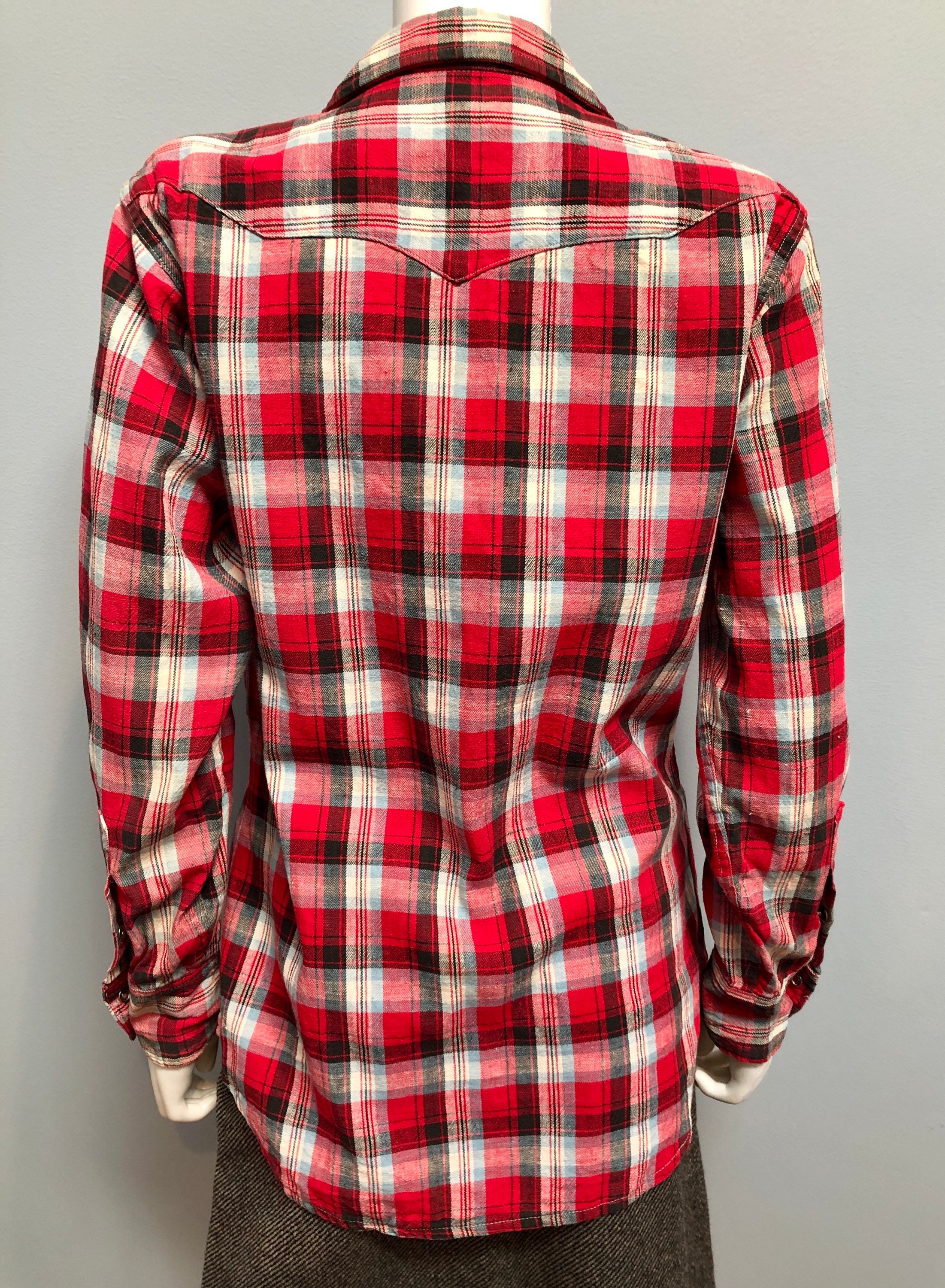 Vtg 1950s Wrangler BLUE BELL Red Plaid Western Shirt - Etsy