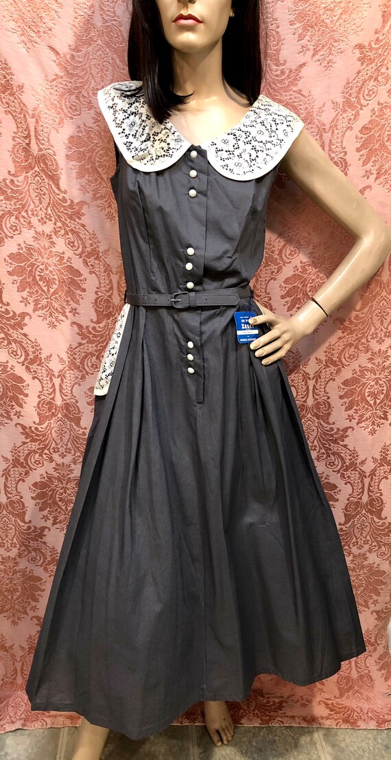 Vtg 1940s Deadstock w/Tags Girly Sundress w/Lace … - image 5