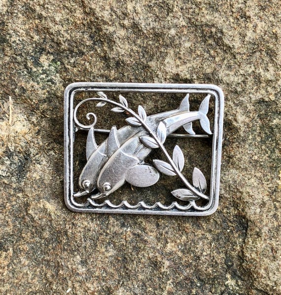 1950s GEORG JENSEN Sterling #251 DOLPHIN Brooch - Etsy