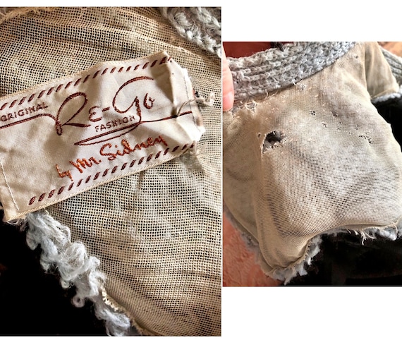 Vtg 1940s CIRCLE SKIRT Wool Jersey Dress w/Knit P… - image 9