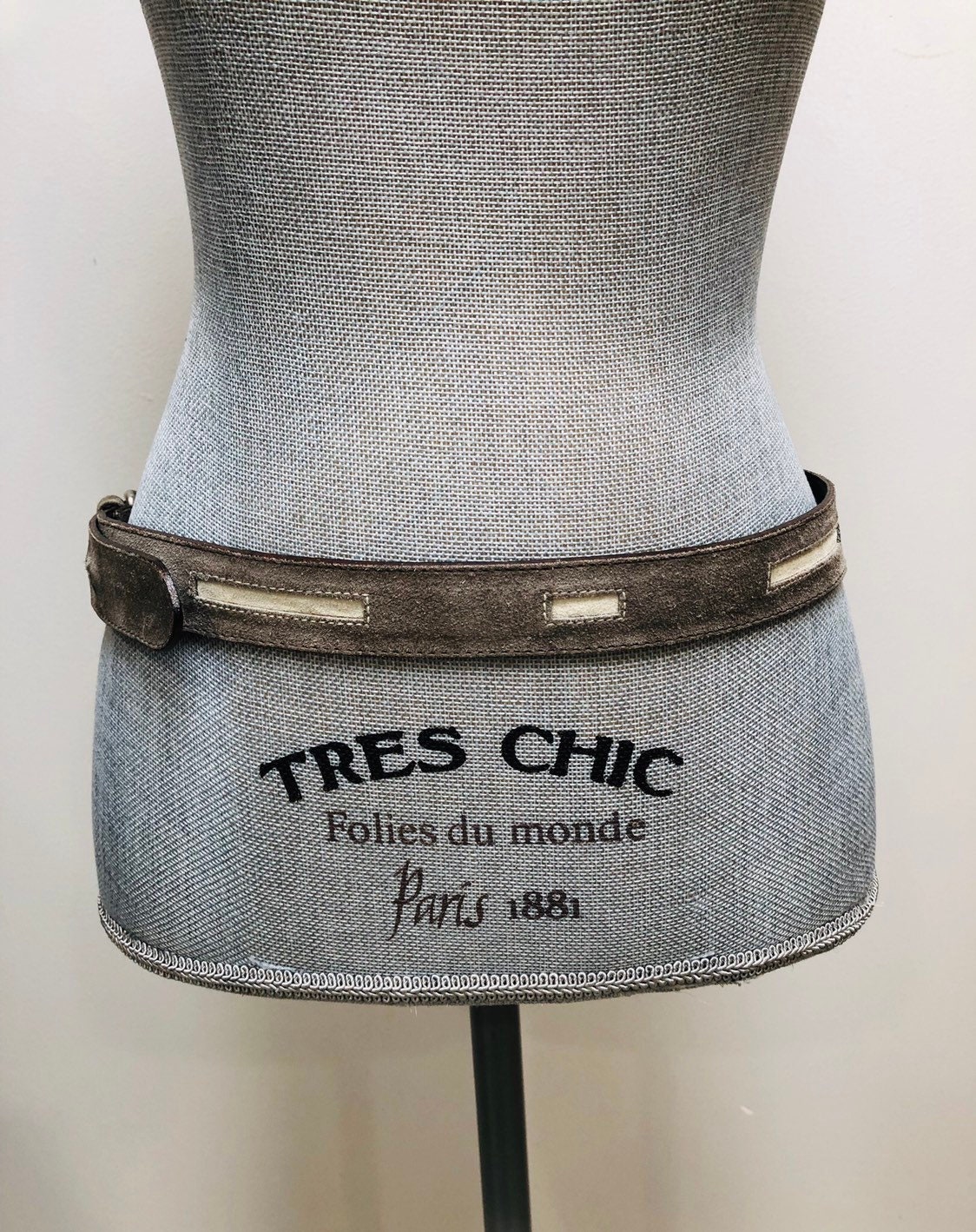 Vintage 1980s Gianni Versace Men's Suede Leather Belt Size 85/34