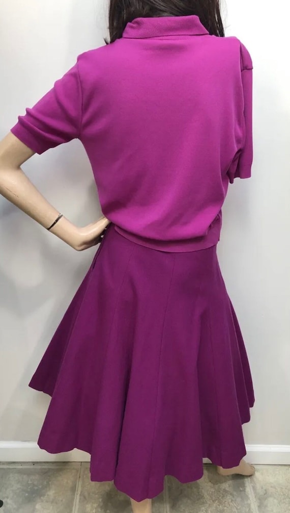 Vtg 1950s PLUM CIRCLE Skirt & Pin-Up Sweater - image 9