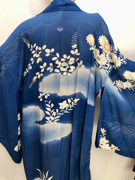 Vtg 1940s SILK Crepe “S. Nishimura” Japanese KIMO… - image 5