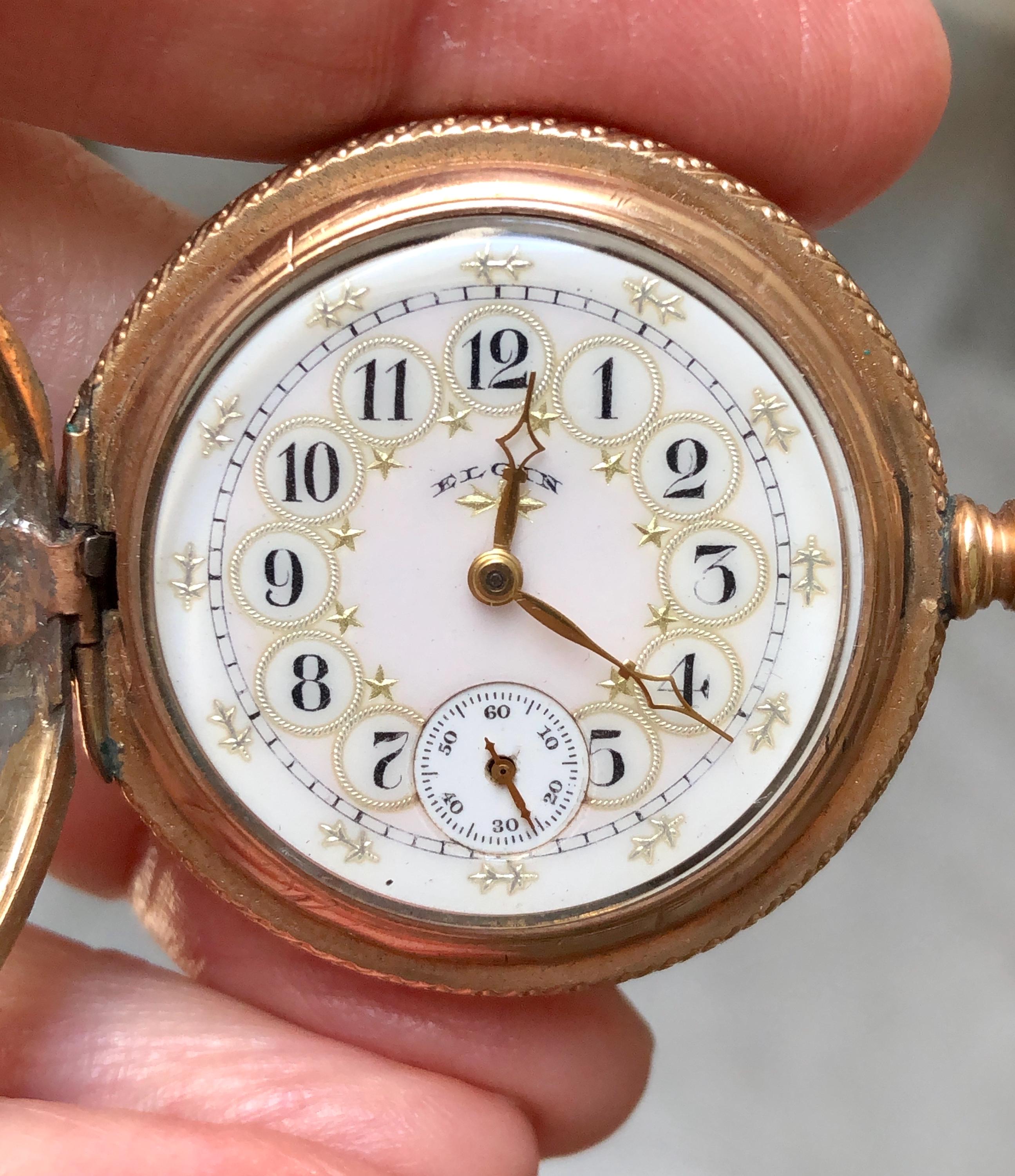 1900 Rugat Watch Antique 1900s ELGIN 10K Gold Filled Lady's Hunter Case Pocket Watch - Etsy
