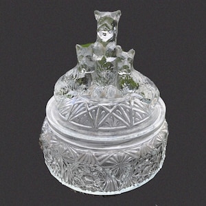 VTG 1930s L.E. Smith SCOTTIE DOGS Deco Powder Jar